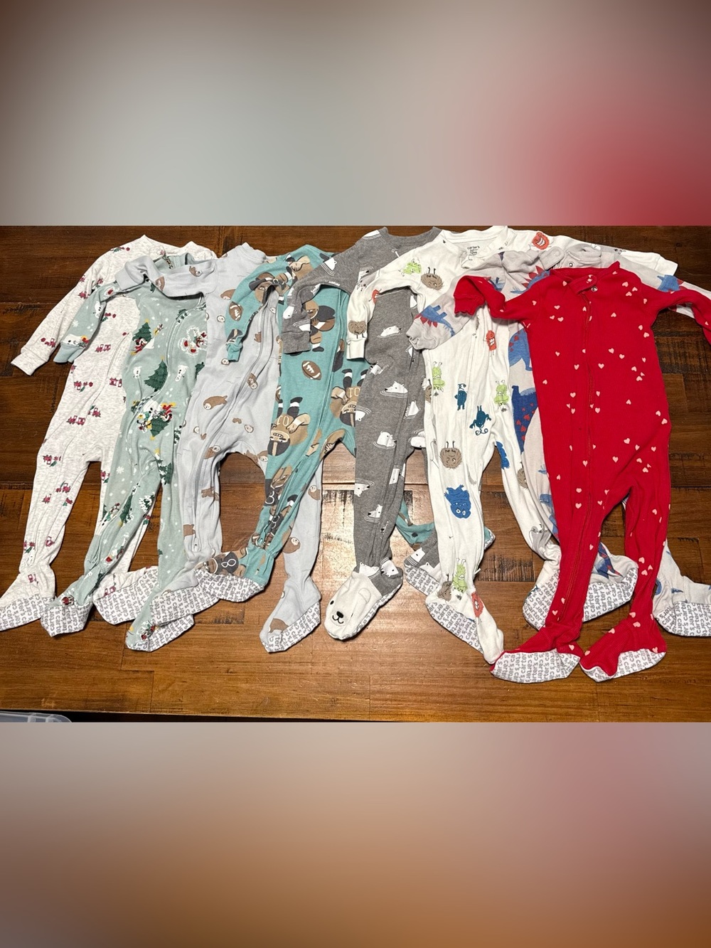 Carter's Baby 12M Footed Pajamas Sleeper Lot of 8 Boys Unisex